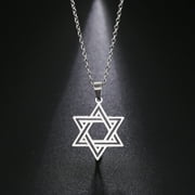 TEAMER Star of David Necklace Israel Magen David Supernatural Silver Necklaces Religion Protection Amulet