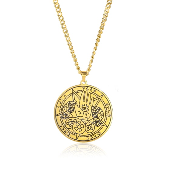TEAMER The Evil Eye with Hamsa Hand Pendant Necklace Snake Rune Amulet Talisman Stainless Steel Jewelry