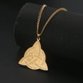 thumbnail image 1 of TEAMER Triple Moon Goddess Triquetra Necklace Trinity Knot Pendant Irish Amulet Wiccan Stainless Steel Gold Silver, 1 of 4
