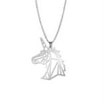 thumbnail image 1 of TEAMER Unicorn Head Pendant Necklace for Women Men Stainless Steel Black Color Animal Horse Chain Necklaces Jewelry, 1 of 4