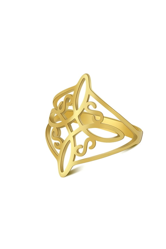 Witches Knot Ring Stainless Steel Witchcraft Celtic Amulet Ring Geometric Celtic Knot Ring Vintage Jewelry For Women