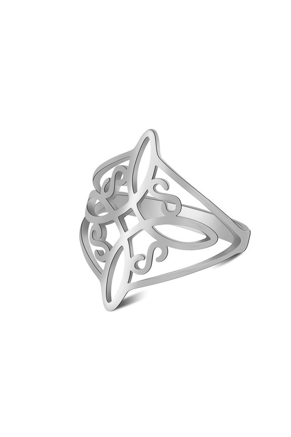 Witches Knot Ring Stainless Steel Witchcraft Celtic Amulet Ring Geometric Celtic Knot Ring Vintage Jewelry For Women