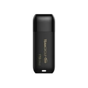 TEAMGROUP C175 1TB USB 3.2 Gen 1 Flash Drive Rounded Streamlined Unibody Design Black Pearl Seamless Construction Matte and Glossy Finish, Speed Up to 100MB/s TC17531TBB01