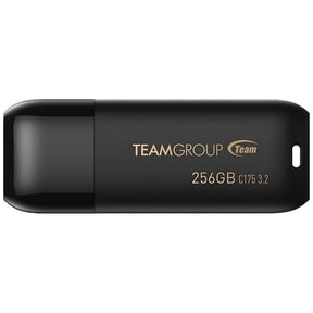 TEAMGROUP C175 256GB USB 3.2 Gen 1 Flash Drive Rounded Streamlined Unibody Design Black Pearl Seamless Construction Matte and Glossy Finish, Speed Up to 100MB/s (TC1753256GB01)