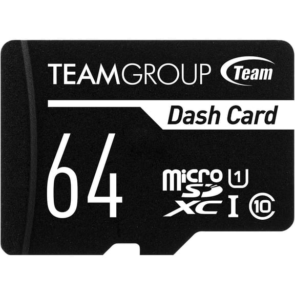 TEAMGROUP Dash Card 64GB Micro SDXC Flash Memory Card with Adapter