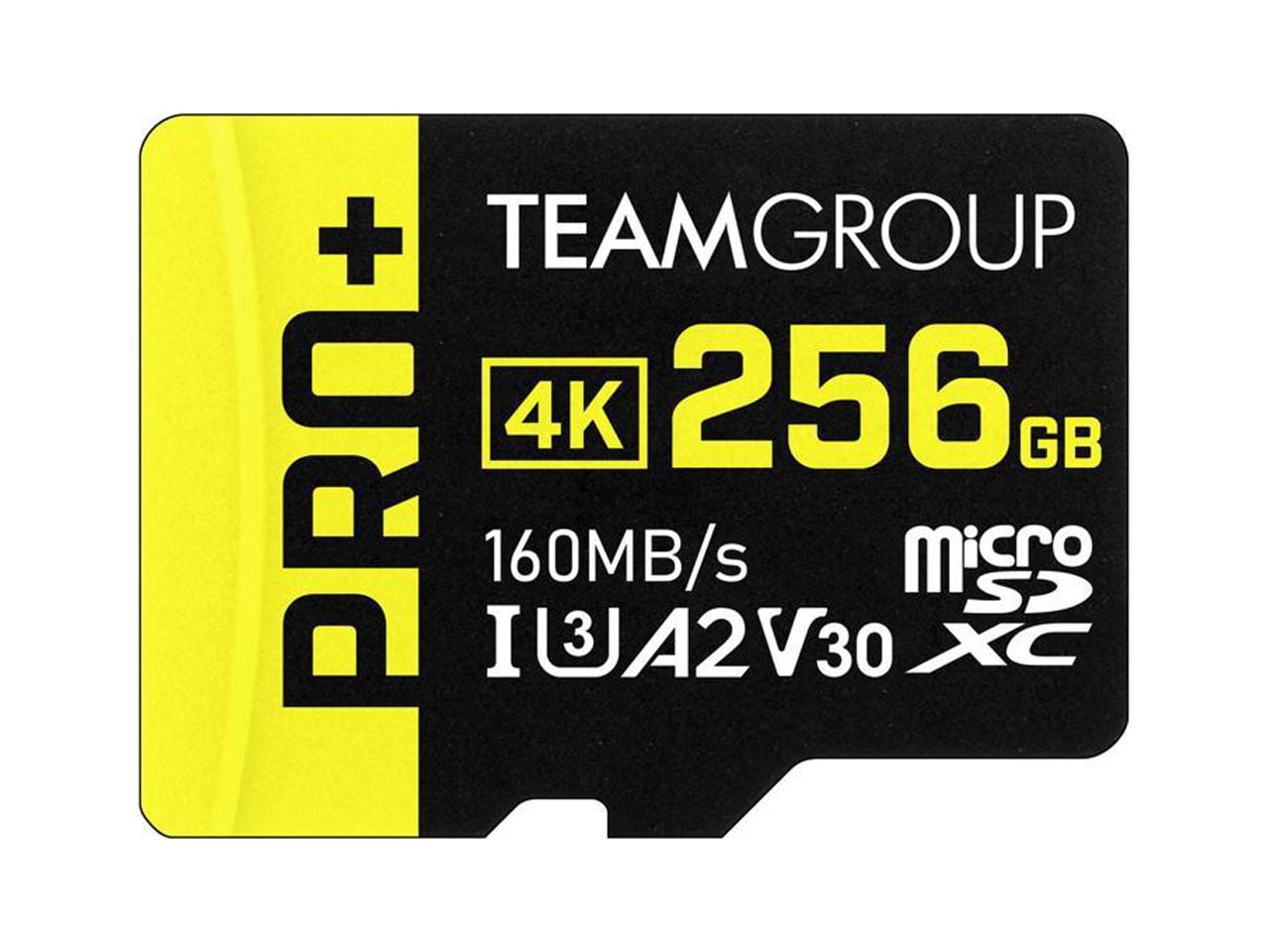 TEAMGROUP PRO+ 256GB Micro SDXC Flash Memory Card with Adapter