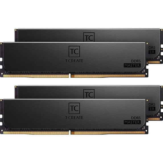 TEAMGROUP T-Create Master Overclocking DDR5 R-DIMM 64GB Kit (4 x 16GB) 6000MHz (PC5-48000) CL32 Hynix A-DIE Workstation Memory Module Ram Black - CTCMD564G6000HC32AQC01