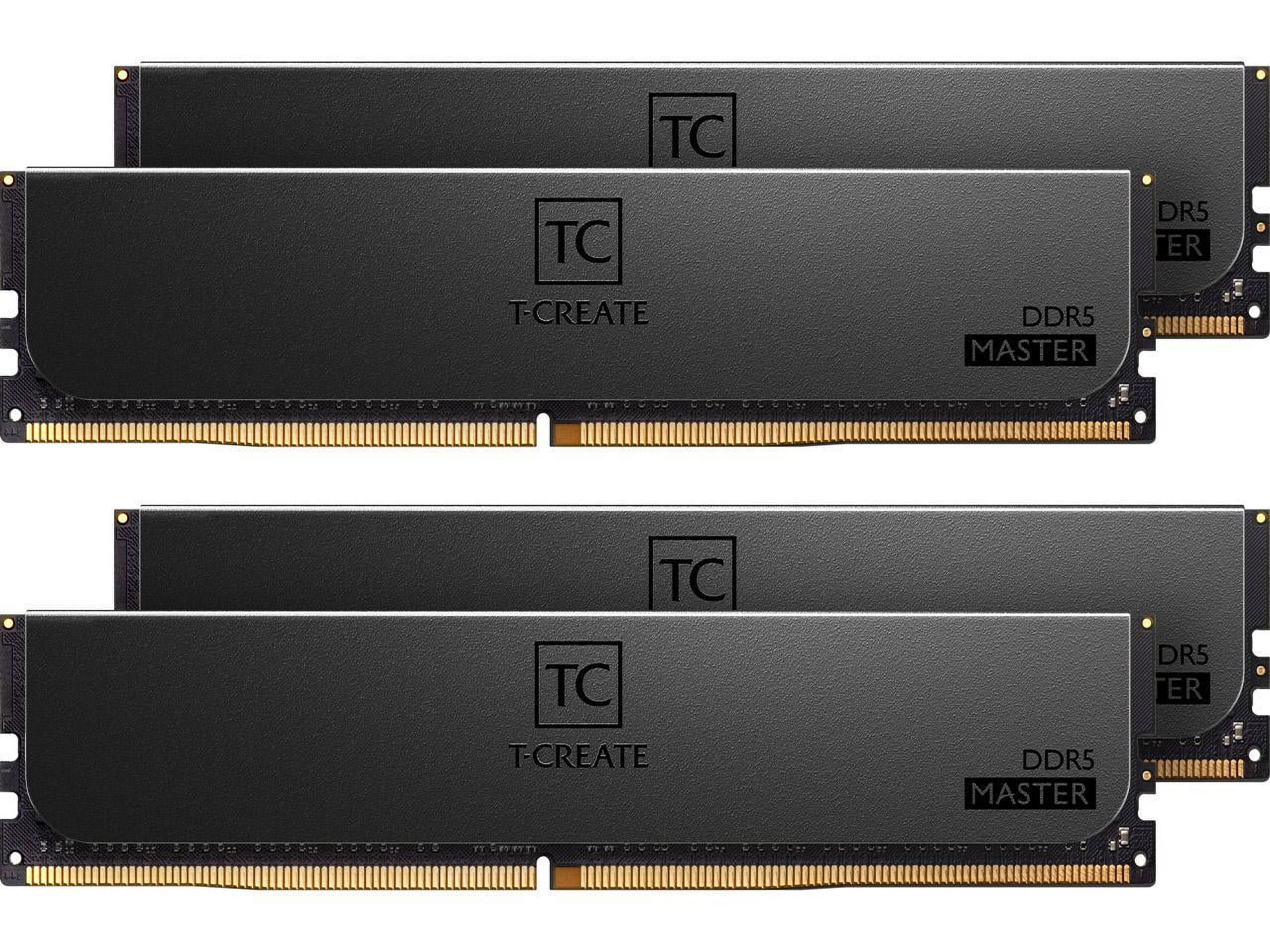 TEAMGROUP T-Create Master Overclocking DDR5 R-DIMM 64GB Kit (4 x 16GB) 6400MHz (PC5-51200) CL32 Hynix A-DIE Workstation Memory Module Ram Black - CTCMD564G6400HC32AQC01