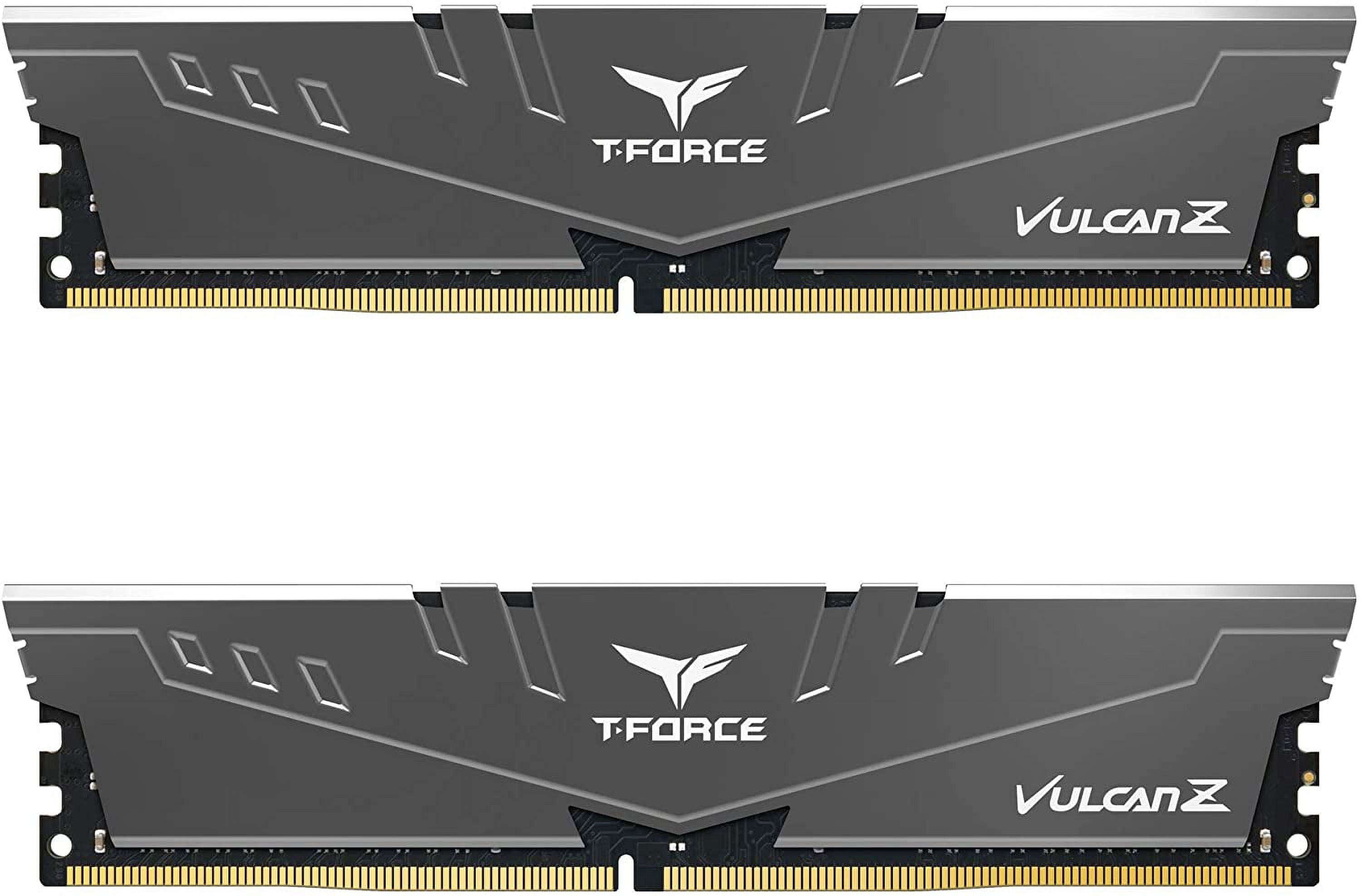 TEAMGROUP T-Force Vulcan Z DDR4 16GB Kit (2x8GB) 3200MHz (PC4-25600) CL18 Desktop Memory Module Ram (Gray) - TLZGD416G3200HC16FDC01