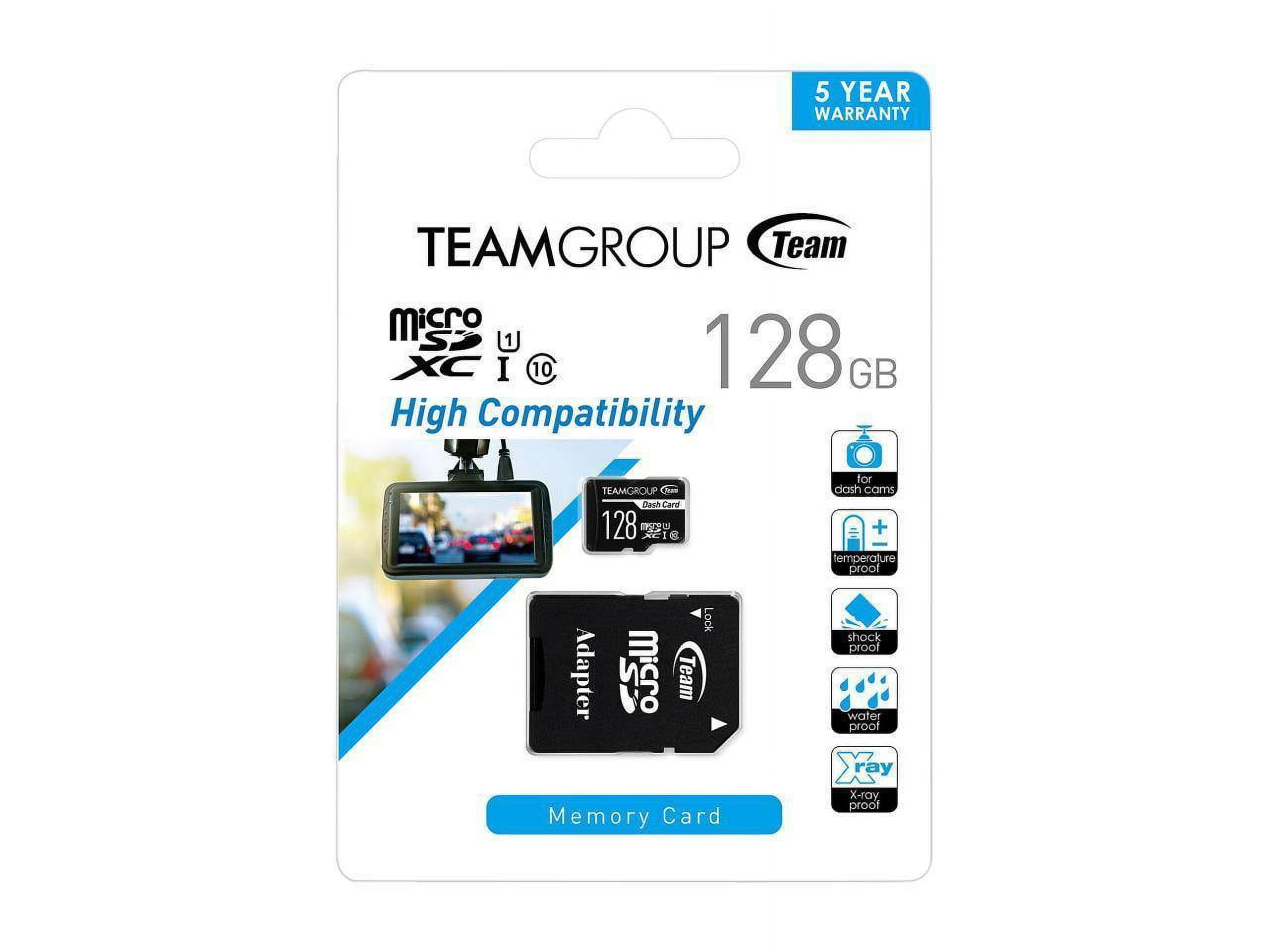 TEAMGROUP Team Dash UHS-I U1 Class10 128GB micro SDXC Flash Memory Card with Adapter