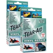 TEAR-AID Vinyl Repair Kit, Type B Clear Patch for Vinyl and Vinyl-Coated Materials, Works on Vinyl Tents, Awnings, Air Matresses, Pool Liners & More, Green Box, 2 Pack