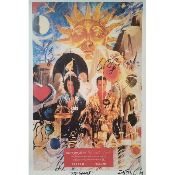 TEARS FOR FEARS Poster 1989 Reproduction REPRINT THAT WAS ORIGINALLY SIGNED 11 x 17 Inch Poster