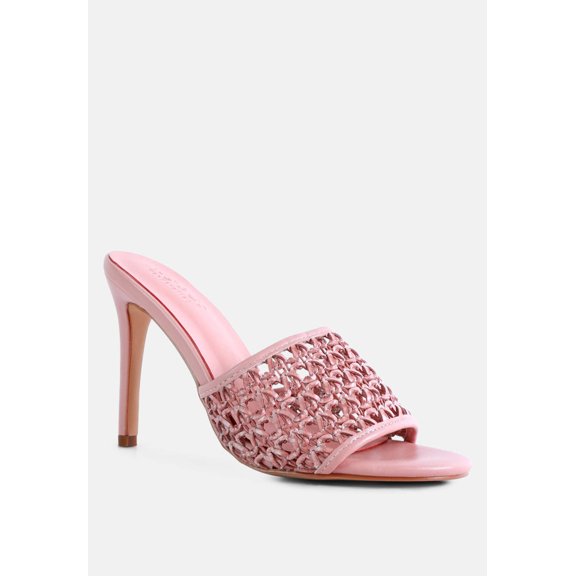 TEASE Pink Woven Stiletto Slides