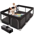 thumbnail image 1 of Babyeap Baby Playpen Large Play Yard Fence for Toddlers, 71"x50" Black, 1 of 11