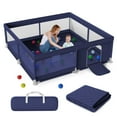 thumbnail image 1 of Babyeap Baby Playpen With Mat, Large Play Yard Fence for Toddlers, 50"x50" Blue, 1 of 8
