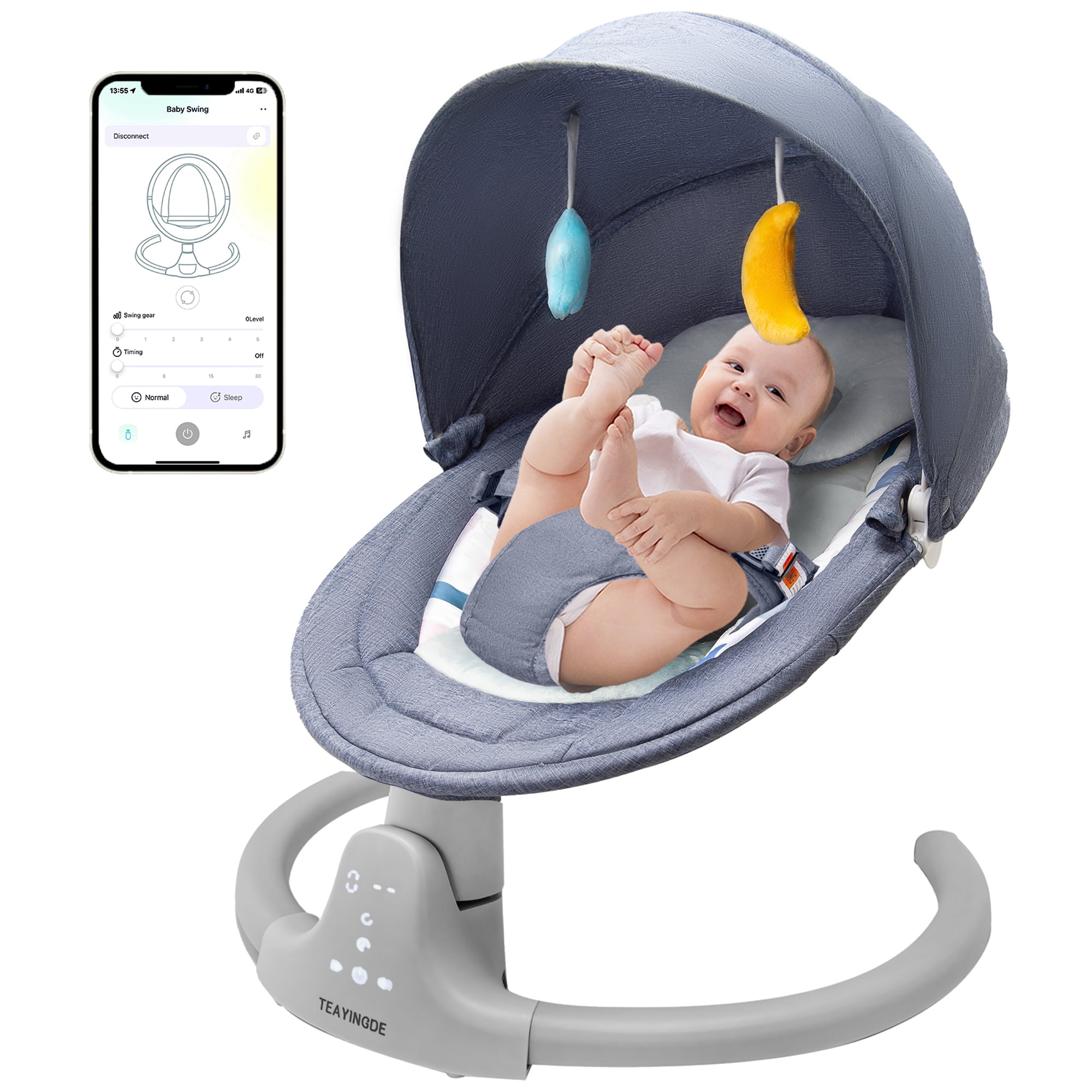 TEAYINGDE Baby Swing Infants - APP Remote Bluetooth Control