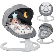 Babyeap Baby Swing for Infants - APP Remote Bluetooth Control, 5 Speed Settings, 10 Lullabies, Gray