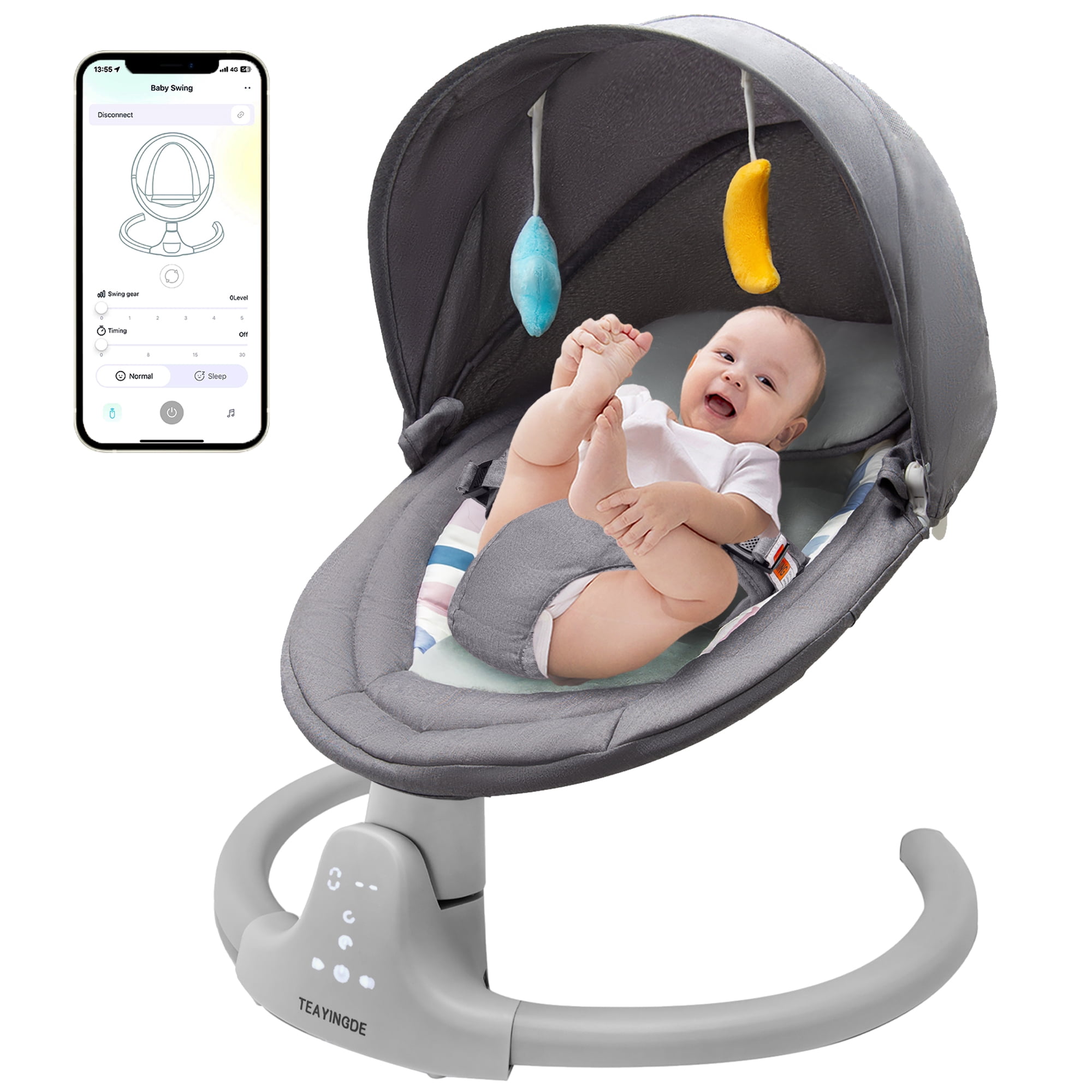 MISSAA Baby Swing - Balancín eléctrico Bluetooth para bebés con 5 velo –  Missaa-MX