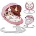 thumbnail interactive-video image 1 of Babyeap Baby Swing for Infants - APP Remote Bluetooth Control, 5 Speed Settings, 10 Lullabies, USB Plug (Pink), 1 of 12