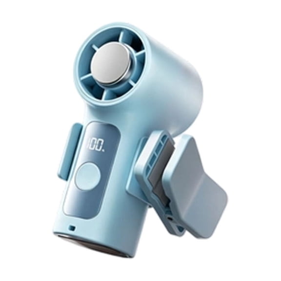TEC Cooling Clip-On Fan With LED Display 6 Speeds Rechargeable Portable Handheld Fan Sky Blue 1 Count