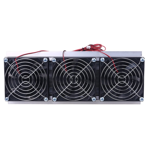 TEC Electron Semiconductor Refrigeration Cooler Triple Fan Thermoelectric Module Kit DIY Peltier Cooling Unit