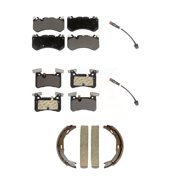 TEC Front Rear Ceramic Disc Brake Pads and Wear Sensors Kit (5Pc) for Car 2015 Mercedes-Benz C63 AMG 204.077 204.377 body code with 6.3L rear brakes with Painted Calipers KTW-101791