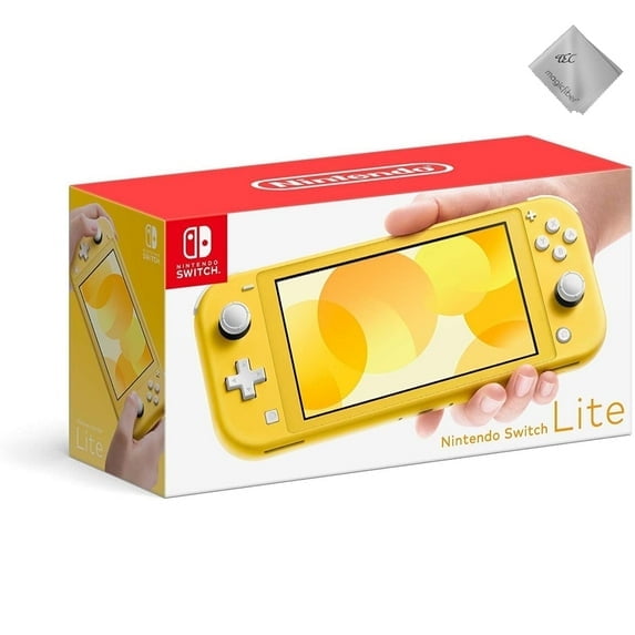 TEC New Nintendo Switch Lite Console - Yellow, Bundle with Teamgroup 2568GB MicroSDHC, Built in Control Pad