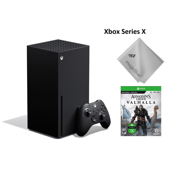 TEC Newest Microsoft- Xbox -Series- -X- Gaming Console - 1TB SSD Black With Assassin's Creed Valhalla Game Bundle