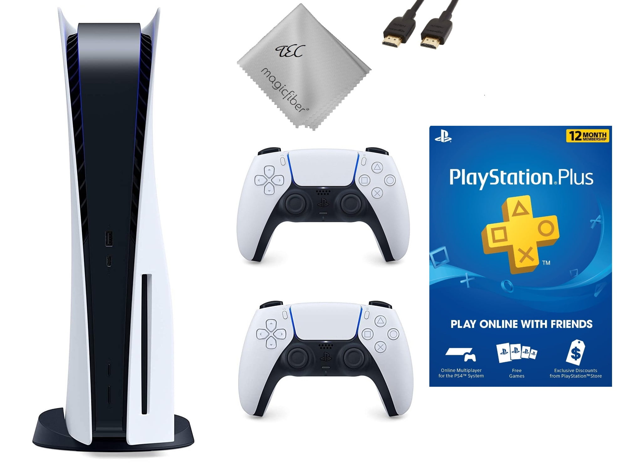 TEC Sony PlayStation_PS5 Gaming Console Disc Drive Version with One Extra Controller Bundle