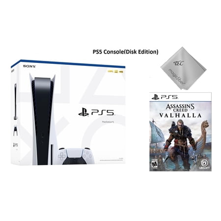 TEC Sony PlayStation_PS5 Gaming Console(Disc Version) with Assassin's Creed Valhalla Game Bundle