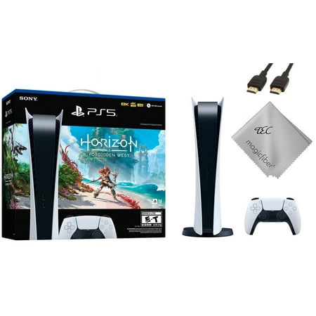 TEC Sony PlayStation_PS5 Video Game Console (Digital Edition) with Horizon: Forbidden West Game Bundle