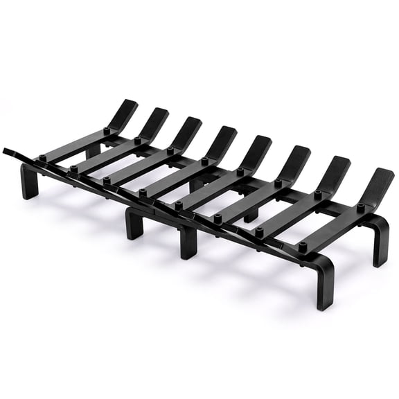 TECANA 20 Inch 8-Bar Fireplace Grate Heavy Duty Wrought Iron Firewood Holder for Firepit