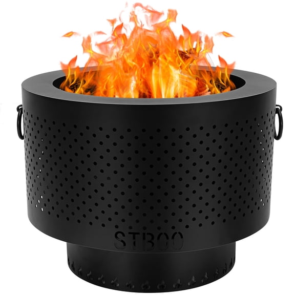 TECANA Smokeless Tabletop Fire Pit, Portable Metal Wood Burning Fire Pit with Carry Bag