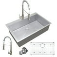 thumbnail image 1 of TECASA 33-inch 18 Gauge Single Bowl Dual-mount Stainless Steel Kitchen Sink, 1 of 9