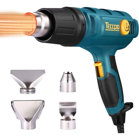 TECCPO 1500W Corded Electric Heat Gun with Variable Temperature Control, Blue