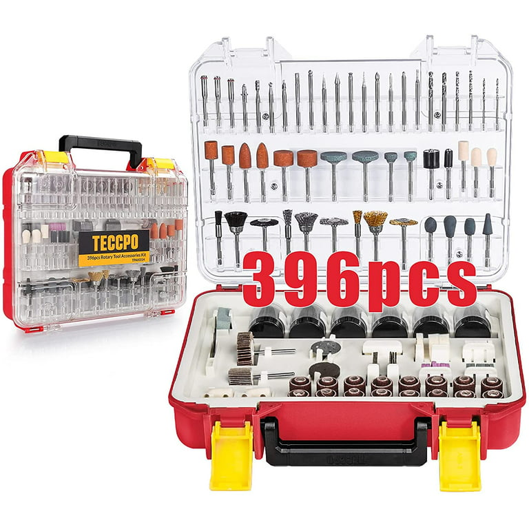 TECCPO Rotary Tool Accessories Kit, 396pcs Grinding Polishing Drilling  Kits, 1/8 Shank Electric Grinder Universal Fitment for Cutting, Grinding,  Sanding, Sharpening, Carving and Polishing - TPAK01H 