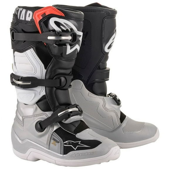 Alpinestars Tech 7S Youth MX Offroad Boots Black/Silver/White/Gold 7 USA