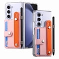 thumbnail image 1 of TECH CIR Clear Case for Samsung Galaxy Z Fold 5 5G 2023 with Pen Slot,Transparent Crystal Anti-Scratch Cover With Finger Wristband Kickstand Wallet Card Slots Case for Galaxy Z Fold 5 7.6",Pink, 1 of 7