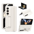 thumbnail image 1 of TECH CIR Hybrid Rugged Case for Samsung Galaxy Z Fold 4 Case with Built-in Screen Protector, Invisible Kickstand PU Leather Hinge Protector Camera Lens Protection Shockproof Case,White, 1 of 7