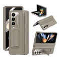 thumbnail image 1 of TECH CIR Hybrid Rugged Case for Samsung Galaxy Z Fold 4 Case with Built-in Screen Protector, Invisible Kickstand PU Leather Hinge Protector Camera Lens Protection Shockproof Case,Brown, 1 of 7