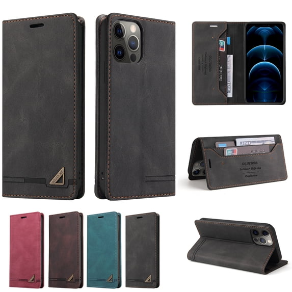 TECH CIRC phone case for iPhone11 pro, Handmade wallet PU Leather Flip Folio Case Wallet with Card Slot, TPU Shockproof Inner Case with iPhone11 pro,Brown