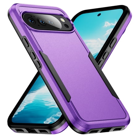 TECH CIRCE Shockproof Case for Google Pixel 10A (6.3", 2026 Release), Dual-Layer Design, Slim Fit, Lightweight, Drop Protection Protective Anti Scratch Hard Shell Case for Women Men, Purple + Black