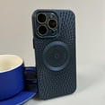 thumbnail image 1 of TECH CIRCL for iPhone 15 Magnetic Phone Case with Camera Lens Protector, Small Heat Dissipation Holes Design, Compatible with MagSafe, Plastic Protective Lightweight Slim Cover, Darkblue, 1 of 6
