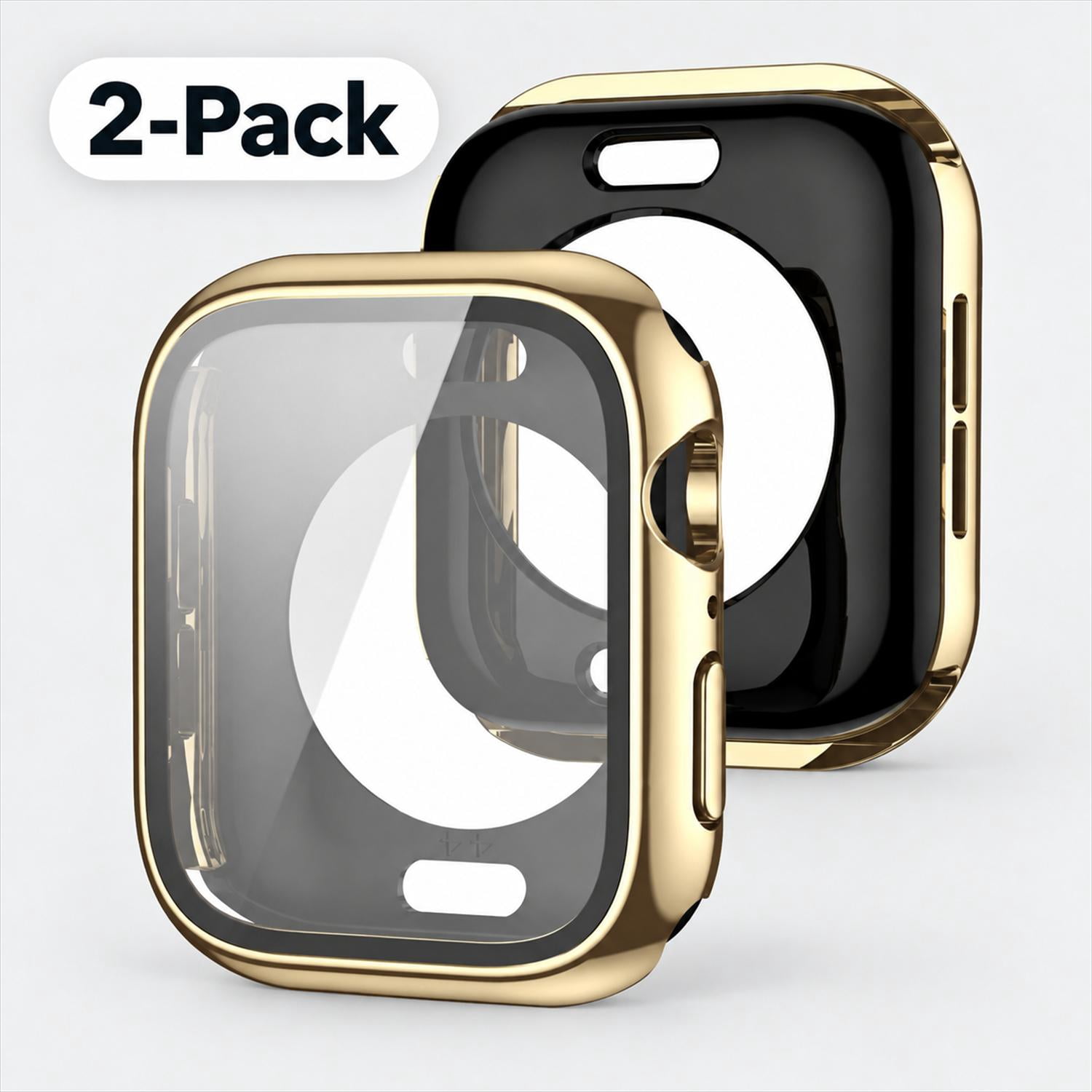 TECH CIRCLE 2 Pack Sleek Case for Apple Watch Series 12 42mm with Built ...
