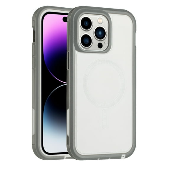 TECH CIRCLE 2-in-1 Phone Case for iPhone 14 Pro - Shockproof Scratch Resistant Protective Durable Rugged Cover Case [Compatible with MagSafe], Gray