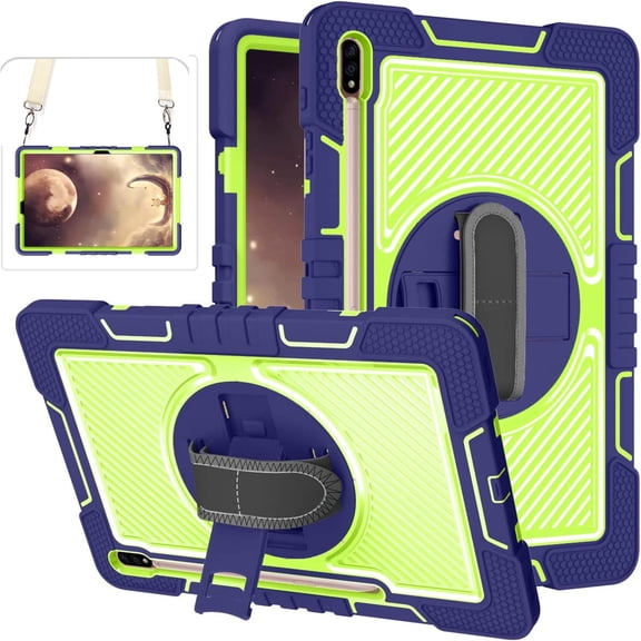 TECH CIRCLE 2019 Galaxy Tab A 8.0 Case (SM-T290), Sturdy Kickstand Rugged Case with Adjustable Hand/Shoulder Strap, Navy