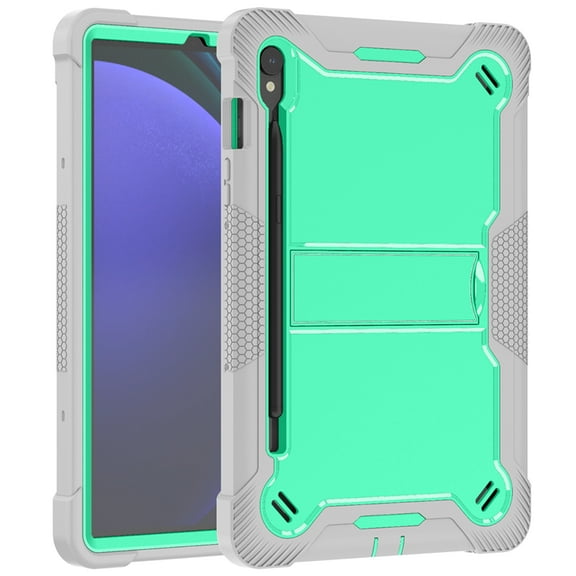 TECH CIRCLE 3-in-1 Case for Samsung Galaxy Tab S9 Tablet 11 Inch 2023 (Model SM-X710) , Heavy Duty Shockproof Rugged Kids Case Cover with Sturdy Kickstand / Pen Holder, Green