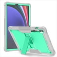 thumbnail image 1 of TECH CIRCLE 3-in-1 Case for Samsung Galaxy Tab S9 Ultra Tablet 14.6 Inch 2023 (Model SM-X910) , Heavy Duty Shockproof Rugged Kids Case Cover with Sturdy Kickstand / Pen Holder, Green, 1 of 8