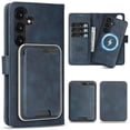 thumbnail image 1 of TECH CIRCLE 3-in-1 Phone Case for Galaxy S23 6.1" (2023), Magnetic Flip Wallet Case with Detachable Magnetic Back Cover and PU Leather Card Holder, Compatible with MagSafe Accessory, Blue, 1 of 7