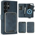 thumbnail image 1 of TECH CIRCLE 3-in-1 Phone Case for Galaxy S24 Ultra 6.8" (2024), Magnetic Flip Wallet Case with Detachable Magnetic Back Cover and PU Leather Card Holder, Compatible with MagSafe Accessory, Blue, 1 of 7